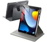 JETech Coque Rotative pour iPad 9/8/7 (10,2 Pouces, Modèle 2021/2020/2019, 9ème/8ème/7ème Génération) avec Porte-Stylet, Étui Housse de Protection, 360 Degrés Support Tablette (Gris Sidéral)