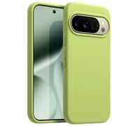 JETech Coque Silicone Liquide pour Google Pixel 10/10 Pro 2025, Protection Intégrale Soyeuse et Douce au Toucher, Étui Housse de Anti-Rayures avec Doublure en Microfibre (Vert Citron)