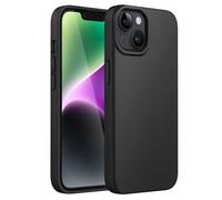 JETech Coque Silicone pour iPhone 14 6,1 Pouces, Protection Complète du Corps au Toucher Soyeux, Étui Housse Anti-Chocs Doublure Douce en Tissu Microfibre (Noir)