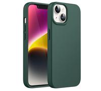 JETech Coque Silicone pour iPhone 14 6,1 Pouces, Protection Complète du Corps au Toucher Soyeux, Étui Housse Anti-Chocs Doublure Douce en Tissu Microfibre (Vert Nuit)
