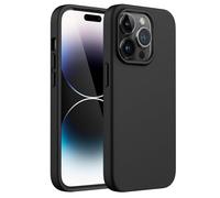 JETech Coque Silicone pour iPhone 14 Pro 6,1 Pouces, Protection Complète du Corps au Toucher Soyeux, Étui Housse Anti-Chocs Doublure Douce en Tissu Microfibre (Noir)
