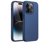 JETech Coque Silicone pour iPhone 14 Pro 6,1 Pouces, Protection Complète du Corps au Toucher Soyeux, Étui Housse Anti-Chocs Doublure Douce en Tissu Microfibre (Bleu Cobalt)