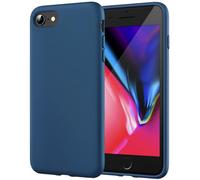JETech Coque Silicone pour iPhone SE 3/2 (modèle 2022/2020), iPhone 8/7, Protection Complète du Corps au Toucher Soyeux, Doublure Douce en Tissu Microfibre (Bleu Cobalt)