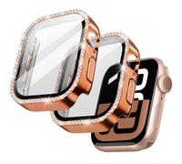 JETech Coque Strass pour Apple Watch Series 11/10 46mm, Cuivre Rose Or | Étui Avec Protection D'écran, Design Scintillant, Verre Trempé Intégré, Haute Sensibilité Tactile, Protection Complète