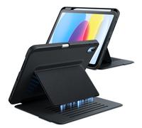 JETech Coque Support Multi-Angles pour iPad (A16) 11ᵉ/10ᵉ Génération (2025/2022), Soutien Ultra-Stable, Etui Housse Fine Antichoc avec Porte-Pencil, Dos Givré Anti-Traces de Doigts (Noir)