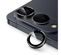 JETech Protecteur d'Objectif de Caméra pour Samsung Galaxy S25 Edge, Verre Trempé 9H Anneau Individuel en Métal Housse, Plateau d'Installation Facile, HD Transparent, 1 Série (Noir)