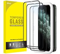 JETech Protection d'Écran à Couverture Complète pour iPhone 11 Pro/iPhone X/iPhone XS 5,8 Pouces, Bord Noir Integrale Film Verre Trempé avec Outil d'Installation Facile, Transparent HD, Lot de 3