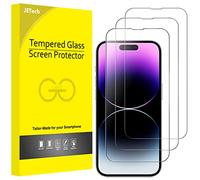 JETech Protection d'Écran à Couverture Complète pour iPhone 14 Pro 6,1 Pouces, Integrale Film en Verre Trempé 9H Compatible Coque, HD Transparent, Lot de 3