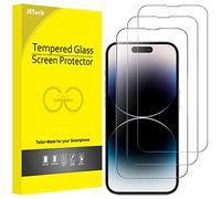 JETech Protection d'Écran à Couverture Complète pour iPhone 14 Pro Max 6,7 Pouces, Integrale Film en Verre Trempé 9H Compatible Coque, HD Transparent, Lot de 3