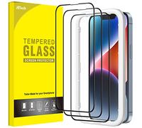 JETech Protection D'écran à Couverture Complète pour iPhone 16e 2025, iPhone 14 6,1 Pouces, Bord Noir Integrale Film en Verre Trempé avec Outil d'Installation Facile, HD Clair, Lot de 3