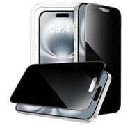 JETech Protection D'écran Anti-Espion 360 Degrés pour iPhone 16 6,1 Pouces, Film en Verre Trempé 4 Voies avec Outil d'Installation Facile, Lot de 2