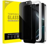 JETech Protection D'écran Anti-Espion Couverture Complète pour iPhone 16 Pro 6,3 Pouces, Film en Verre Trempé Bords Noirs avec Outil d'Installation Facile, Compatible Coque, Lot de 2