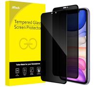 JETech Protection d'Écran Anti-Espion pour iPhone 11/XR 6,1 Pouces, Couverture Complète Film en Verre Trempé, Compatible Coque, Lot de 2
