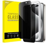JETech Protection D'écran Anti-Espion pour iPhone 15 Pro 6,1 Pouces, Film en Verre Trempé avec Outil d'Installation Facile, Lot de 2
