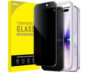 JETech Protection D'écran Anti-Espion pour iPhone 17 6,3 Pouces, Film en Verre Trempé avec Outil d'Installation Facile, Lot de 2