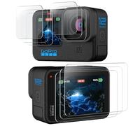 JETech Protection D'écran pour GoPro Hero 12/11/10/9 Black avec Protecteur d'Objectif de Caméra, Film en Verre Trempé, Installation Facile, HD Transparent, 3 Pièces Chacun