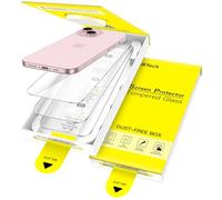JETech Protection D'écran pour iPhone 15 6,1 Pouces, Installation Facile Une Seule Étape avec Boîte sans Bulles à Alignement Automatique, Film en Verre Trempé 9H, Transparent HD, Lot de 3