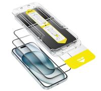 JETech Protection D'écran pour iPhone 15 Plus 6,7 Pouces, Installation Ultra Facile en 10 Secondes, Film en Verre Trempé Sans Bulles, Compatible Coque, Transparent HD, Lot de 2