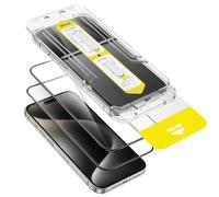 JETech Protection D'écran pour iPhone 15 Pro Max 6,7 Pouces, Installation Ultra Facile en 10 Secondes, Film en Verre Trempé Sans Bulles, Compatible Coque, Transparent HD, Lot de 2