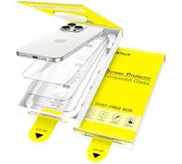 JETech Protection D'écran pour iPhone 16 Pro 6,3 Pouces, Installation Facile Une Seule Étape avec Boîte sans Bulles à Alignement Automatique, Film en Verre Trempé 9H, Transparent HD, Lot de 3