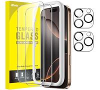 JETech Protection D'écran pour iPhone 16 Pro Max 6,9 Pouces avec Protecteur d'Objectif Caméra, Outil d'Installation Facile, Film en Verre Trempé, Transparent HD, Lot de 2 Chacun