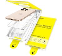 JETech Protection D'écran pour iPhone 16 Pro Max 6,9 Pouces, Installation Facile Une Seule Étape avec Boîte sans Bulles à Alignement Automatique, Film en Verre Trempé 9H, Transparent HD, Lot de 3