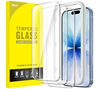 JETech Protection D'écran pour iPhone 17 6,3 Pouces, Film en Verre Trempé avec Outil d'Installation Facile, Dureté 9H, Compatible avec les Coques, Lot de 3