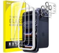 JETech Protection D'écran pour iPhone 17 Pro 6,3 Pouces avec Protecteur d'Objectif Caméra, Outil d'Installation Facile, un Film en Verre Trempé de Dureté 9H, HD Transparent, 2 Pièces Chacun
