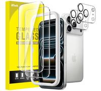 JETech Protection D'écran pour iPhone 17 Pro Max 6,9 Pouces avec Protecteur d'Objectif Caméra, Outil d'Installation Facile, un Film en Verre Trempé de Dureté 9H, HD Transparent, 2 Pièces Chacun