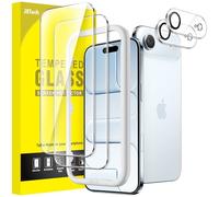 JETech Protection D'écran pour iPhone Air avec Protecteur d'Objectif Caméra, Outil d'Installation Facile, un Film en Verre Trempé de Dureté 9H, HD Transparent, 2 Pièces Chacun