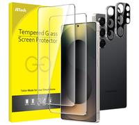 JETech Protection D'écran pour Samsung Galaxy S25 Ultra 5G avec Protecteur d'Objectif de Caméra, Film en Verre Trempé, Compatible Empreinte Digitale ID, HD Transparent, 2 Pièces Chacun