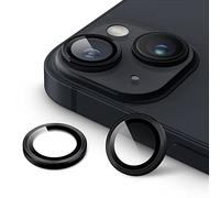 JETech Protection Objectif Caméra pour iPhone 14 6,1 Pouces et iPhone 14 Plus 6,7 Pouces, Couverture Anneau Individuel en Métal en Verre Trempé 9H, HD Transparent, 1 Série (Minuit)