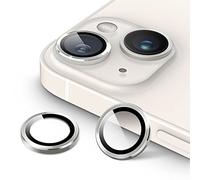 JETech Protection Objectif Caméra pour iPhone 14 6,1 Pouces et iPhone 14 Plus 6,7 Pouces, Couverture Anneau Individuel en Métal en Verre Trempé 9H, HD Transparent, 1 Série (Lumière Stellaire)