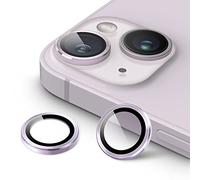 JETech Protection Objectif Caméra pour iPhone 14 6,1 Pouces et iPhone 14 Plus 6,7 Pouces, Couverture Anneau Individuel en Métal en Verre Trempé 9H, HD Transparent, 1 Série (Violet)