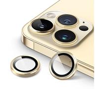 JETech Protection Objectif Caméra pour iPhone 14 Pro 6,1 Pouces et iPhone 14 Pro Max 6,7 Pouces, Couverture Anneau Individuel en Métal en Verre Trempé 9H, HD Transparent, 1 Série (Or)