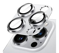 JETech Protection Objectif Caméra pour iPhone 14 Pro 6,1 Pouces et iPhone 14 Pro Max 6,7 Pouces, Verre Trempé 9H Anneau, Lot de 1 (Argent)