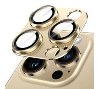 JETech Protection Objectif Caméra pour iPhone 14 Pro 6,1 Pouces et iPhone 14 Pro Max 6,7 Pouces, Verre Trempé 9H Anneau, Lot de 1 (Or)