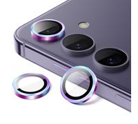 JETech Protection Objectif Caméra pour Samsung Galaxy S24 Plus, Couvercle d'Anneau Individuel en Métal en HD Verre Trempé 9H, Plateau d'Installation Facile, HD Transparent, 1 Série (Colorée)