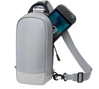 JETech Sac Bandoulière Sling pour Nintendo Switch 2/Switch OLED/Switch Console, Sac Bandoulière avec 8 Emplacements pour Cartes de Jeu, Grande Capacité pour Accessoires et Chargeur, Gris