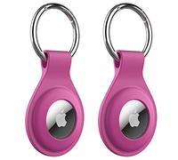 JETech Silicone Coque pour AirTag 2ème/1ère Génération (2026/2021) avec Porte-Clés, Étui Housse de Air Tag Portable Protection, Installation Facile, Lot de 2 (Blanc)