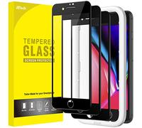 JETech Verre Trempé à Couverture Complète pour iPhone 8 Plus/7 Plus 5,5 Pouces, Bord Noir Integrale Film en Protection Écran avec Outil d'Installation Facile, Transparent HD, Lot de 3 (Noir)
