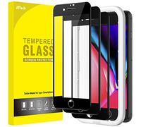 JETech Verre Trempé à Couverture Complète pour iPhone SE 3 (2022)/SE 2 (2020)/8/7 4,7 Pouces, Integrale Film en Protection Écran avec Outil d'Installation Facile, Transparent HD, Lot de 3 (Noir)