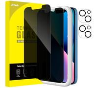 JETech Verre Trempé Anti-Espion pour iPhone 13 6,1 Pouces avec Protection Objectif Caméra Arrière, Film Protection Écran, Outil d'Installation, 2 Pièces Chacun