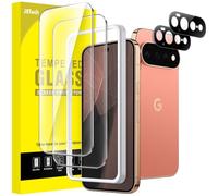 JETech Verre Trempé avec Protecteur d'Objectif pour Google Pixel 11 Pro XL | Lot de 2+2, 9H+ Protection D'écran Incassable, Installation Facile, Compatible avec Déverrouillage par Empreinte Digitale