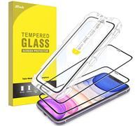JETech Verre Trempé pour iPhone 11/XR 6,1 Pouces, Film Protection Écran, Une Touche Installation, Couverture Complète, Kits d'Outils d'Alignement Automatique, HD Clair, Lot de 2