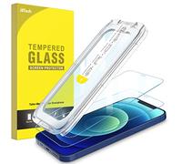 JETech Verre Trempé pour iPhone 12/12 Pro 6,1 Pouces, Une Touche Installation, Film Protection Écran, Couverture Complète, Kits d'Outils d'Alignement Automatique, HD Clair, Lot de 2