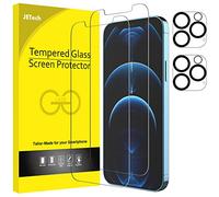 JETech Verre Trempé pour iPhone 12 Pro 6,1 Pouces avec Protection d'Objectif de Caméra Arrière, Film Protection Écran, 2 Pièces Chacun