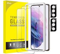 JETech Verre Trempé pour Samsung Galaxy S21 6,2 Pouces avec Protecteur d'Objectif de Caméra, Kit Outil d'Installation Facile, Film en Protection Écran, HD Transparent, 2 Pièces Chacun