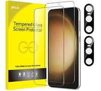 JETech Verre Trempé pour Samsung Galaxy S23 5G 6,1 Pouces avec Protecteur d'Objectif de Caméra Arrière, Film Protection d'Écran, Compatible ID d'Empreinte Digitale, 2 Pièces Chacun