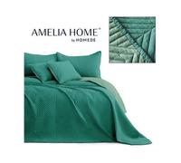 AmeliaHome Couvre-lit Vert Clair - 220 x 240 cm - Surpiqûre Ultra Fine - Polyester Softa